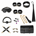 Kit Bondage BDSM in Ecopelle con Custodia Set Regolabile per Coppie e Gioco di Controllo