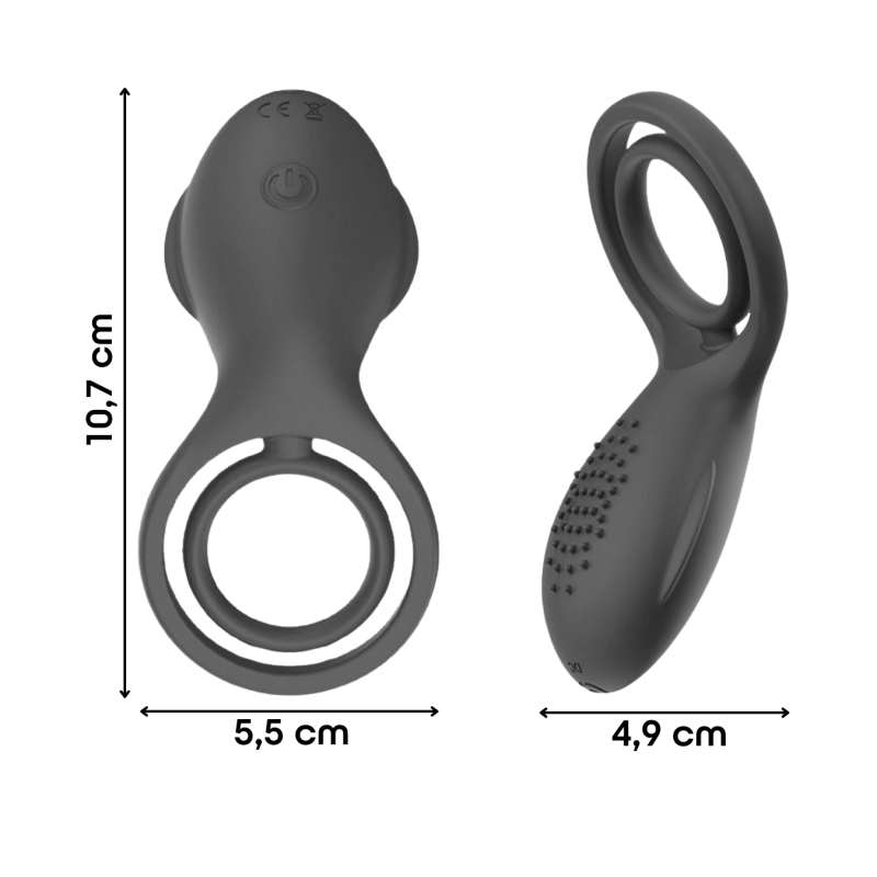 Anello Vibrante per Pene in Silicone con 10 Modalità Ricaricabile Silenzioso