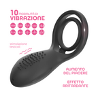 Anello Vibrante per Pene in Silicone con 10 Modalità Ricaricabile Silenzioso