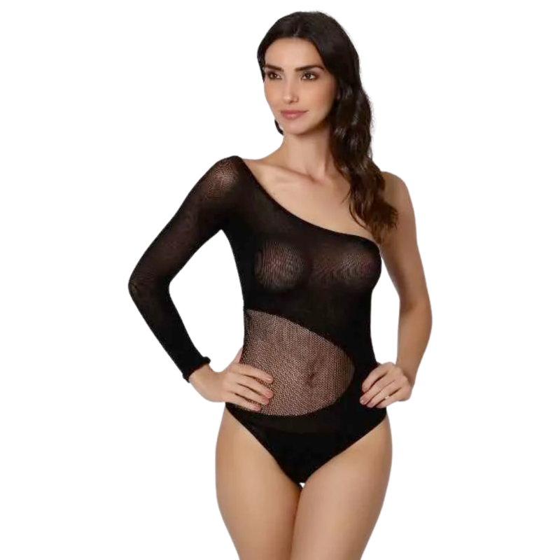 Body Sexy Coniglietta Bunny Lingerie Erotica Monospalla in Rete Tg Unica Costume