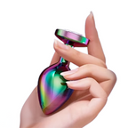 Butt Plug Anale in Metallo Rainbow con Gemma a Cuore Gioiello Cristallo Sex Toy