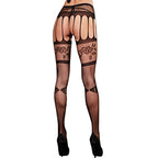 Collant Sexy a Rete Nero con Effetto Reggicalze Calze Aperte Lingerie tg Unica