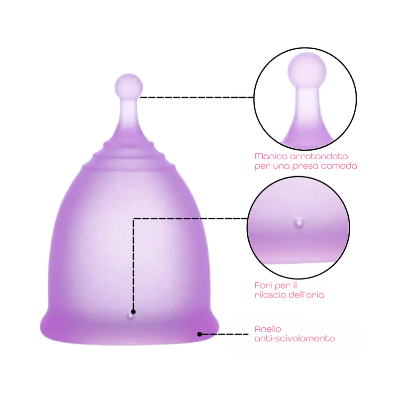 Coppetta Mestruale con Sterilizzatore Portatile in Silicone Medico Riutilizzabile