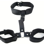 Set Costrittivo BDSM Unisex Con Collare Bondage con Polsini Regolabili in Nylon