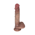 Dildo Realistico con Testicoli Ventosa Morbido Flessibile Effetto Naturale 21 cm