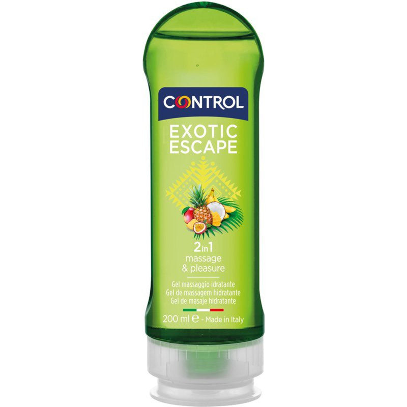 Gel Massaggio Exotic Escape 200 ml Lubrificante a Base d’Acqua Aroma Frutti Tropicali
