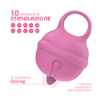 Lecca Clitoride Anello Vibratore con Lingua Stimolatore in Silicone Licking USB