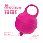Lecca Clitoride Anello Vibratore con Lingua Stimolatore in Silicone Licking USB