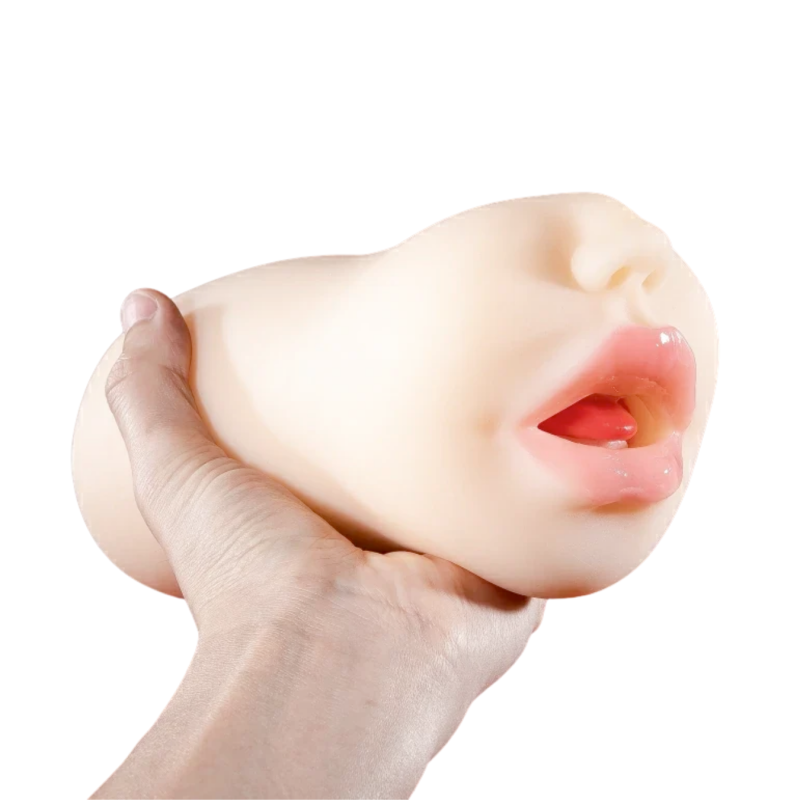 Masturbatore Maschile Realistico Effetto Sesso Orale Bocca e Lingua Sex Toy Uomo