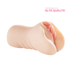 Masturbatore Realistico Doppio Vagina e Ano in Silicone Morbido Sex Toy per Uomo