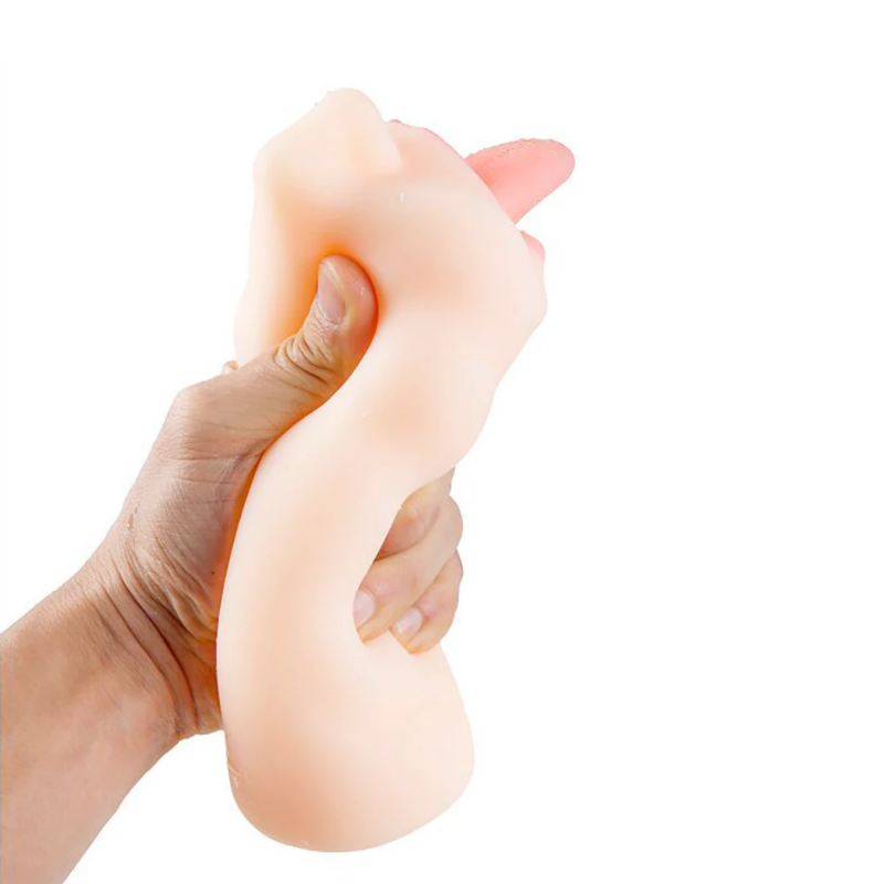 Masturbatore Realistico per Uomo con Bocca e Lingua Morbida Effetto Sesso Orale