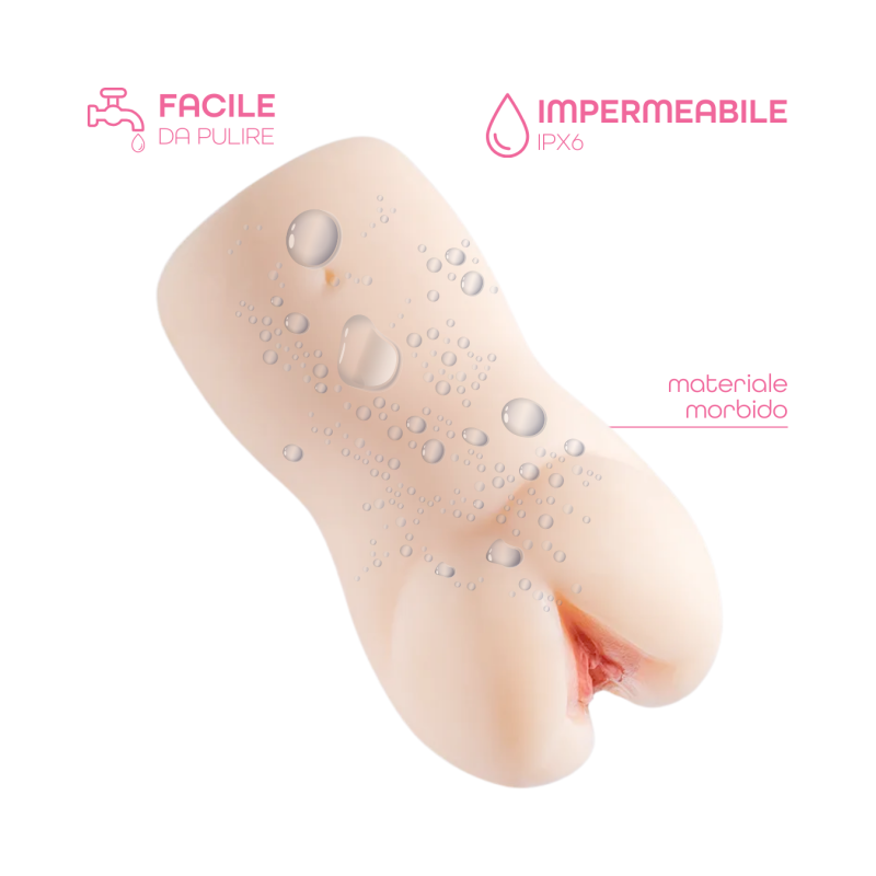 Masturbatore Realistico Vagina Finta e Ano Sex Toy per Uomo in Silicone Morbido