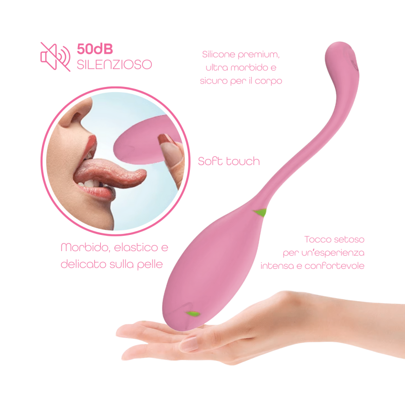 Ovetto Vibrante con App Vibratore Punto G e Clitoride in Silicone 9 Modalità USB