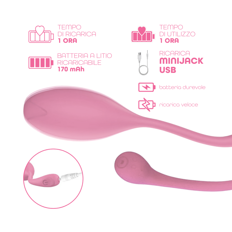 Ovetto Vibrante con App Vibratore Punto G e Clitoride in Silicone 9 Modalità USB