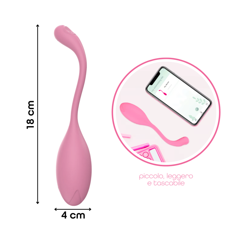 Ovetto Vibrante con App Vibratore Punto G e Clitoride in Silicone 9 Modalità USB