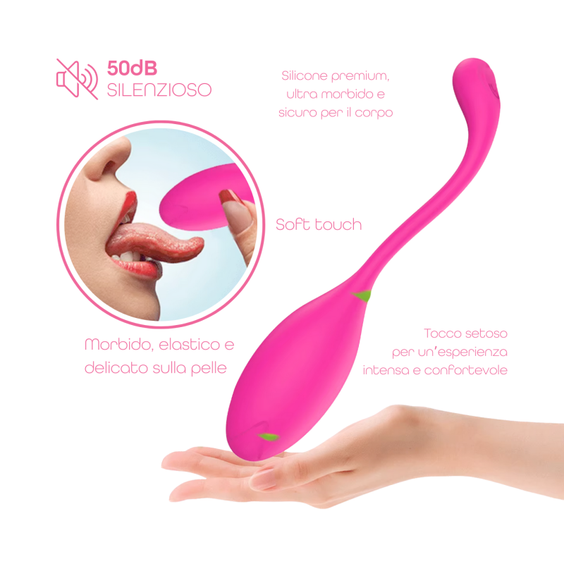 Ovetto Vibrante con App Vibratore Punto G e Clitoride in Silicone 9 Modalità USB