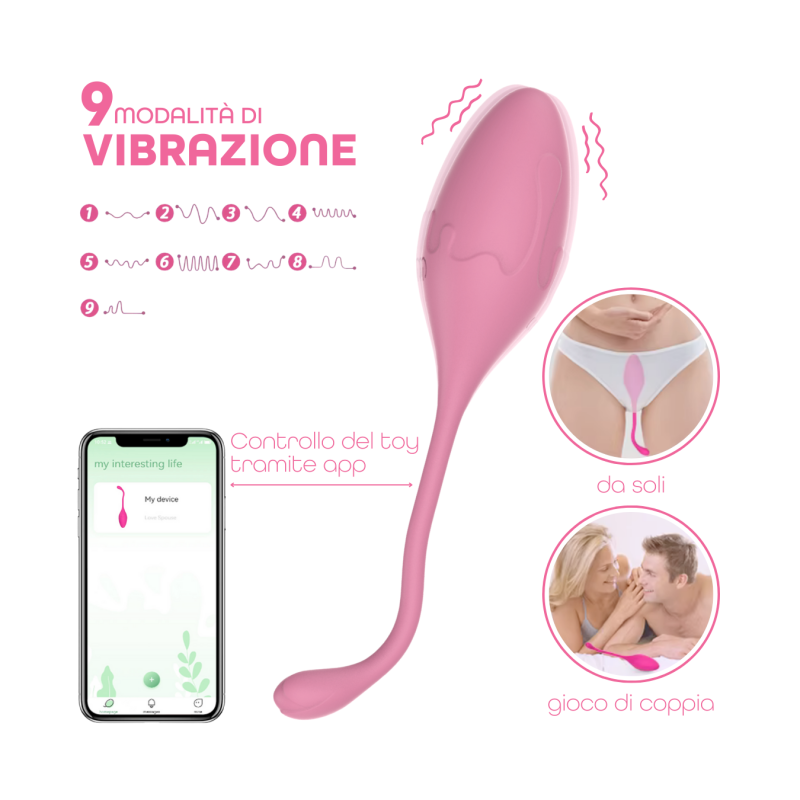 Ovetto Vibrante con App Vibratore Vaginale Indossabile Sex Toy per Coppia USB