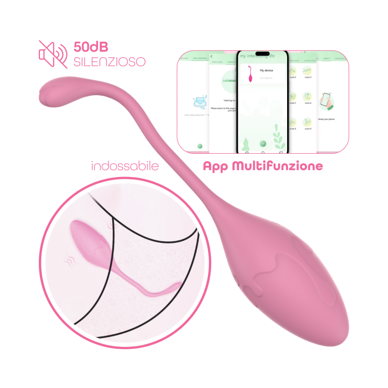 Ovetto Vibrante con App Vibratore Vaginale Indossabile Sex Toy per Coppia USB