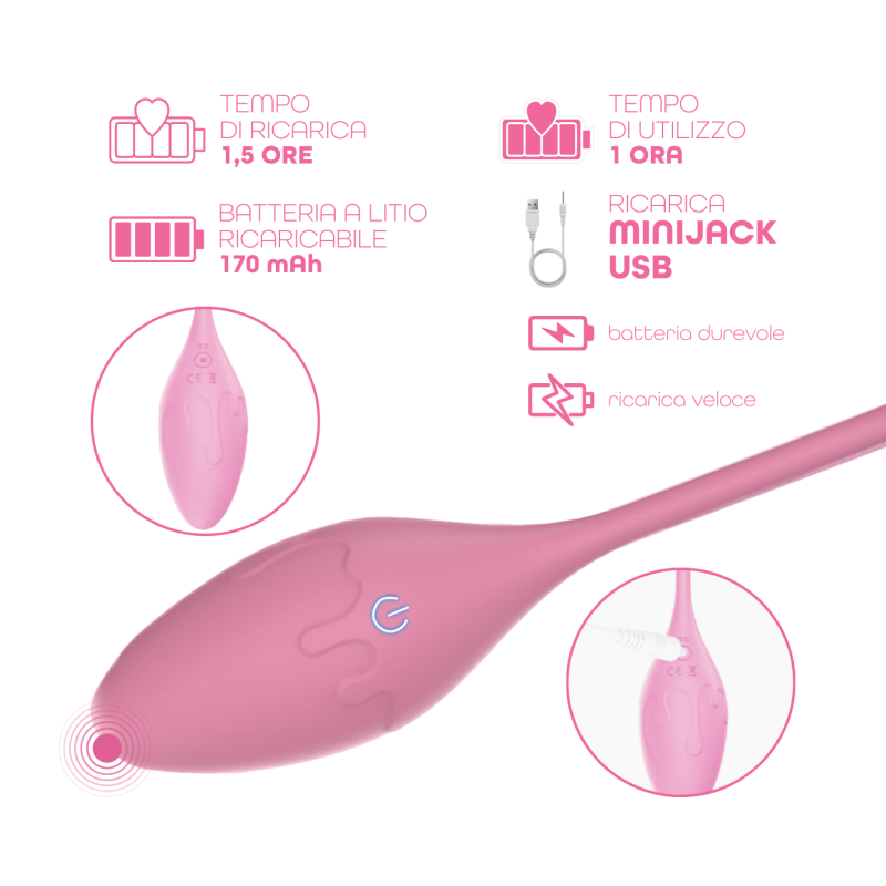 Ovetto Vibrante con App Vibratore Vaginale Indossabile Sex Toy per Coppia USB