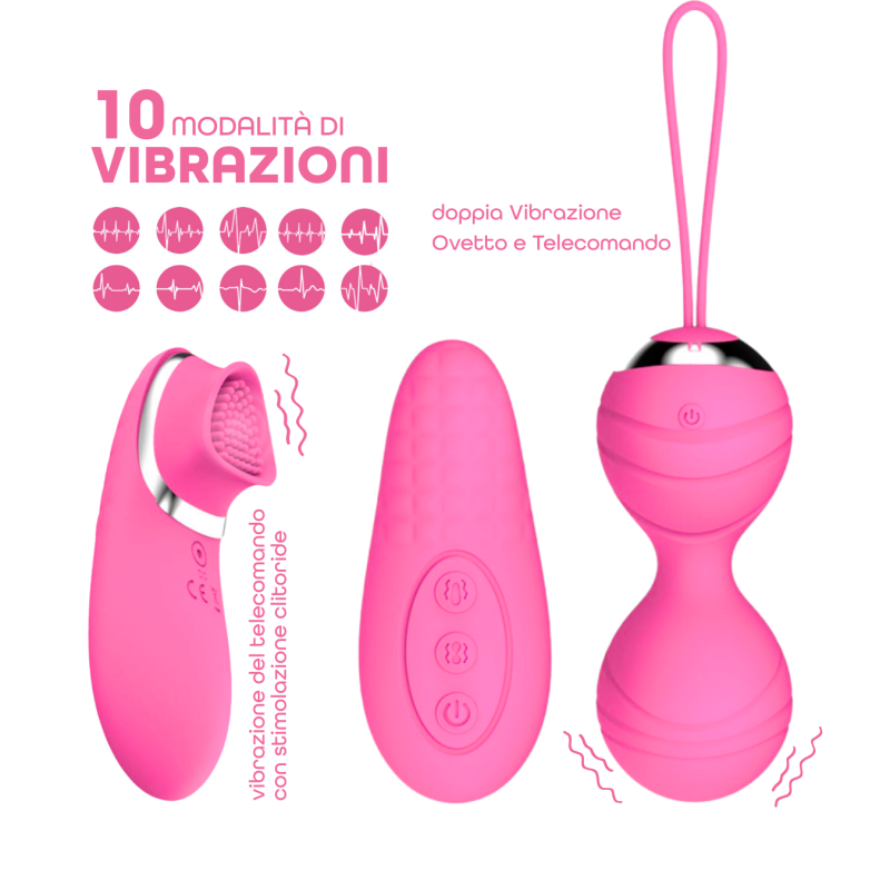 Ovetto Vibrante con Telecomando Palline Vaginali Vibranti Stimolatore Clitorideo