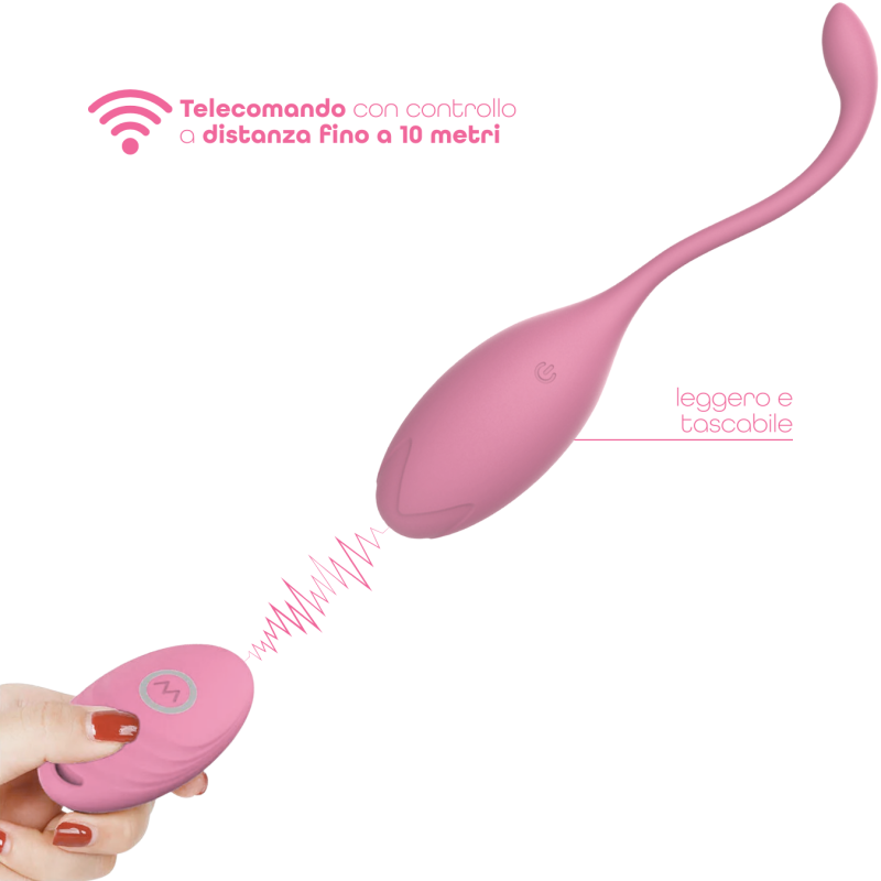 Ovetto Vibrante con Telecomando Vibratore Clitoride a 10 Modalità in Silicone