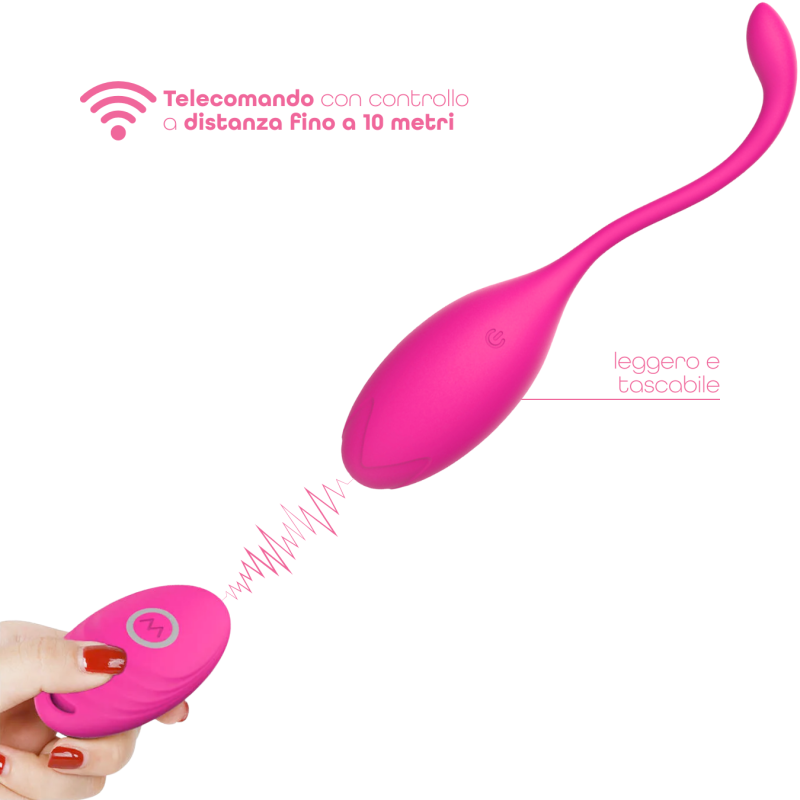 Ovetto Vibrante con Telecomando Vibratore Clitoride a 10 Modalità in Silicone