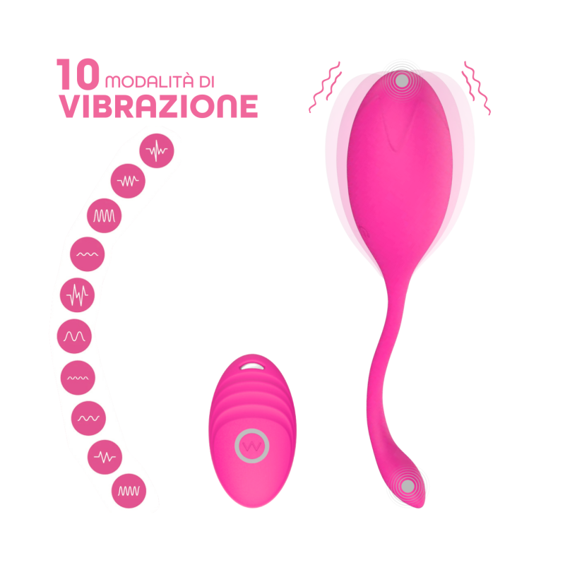 Ovetto Vibrante con Telecomando Vibratore Clitoride a 10 Modalità in Silicone