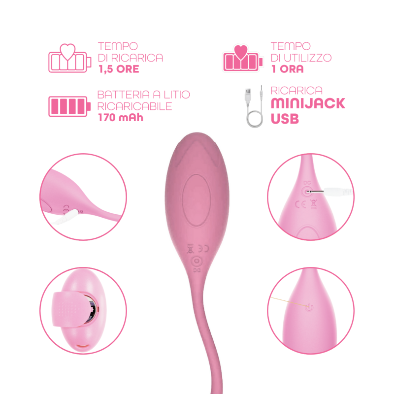 Ovetto Vibrante con Telecomando Vibratore Clitoride a 10 Modalità in Silicone