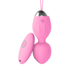 Ovetto Vibrante Doppia Sfera Telecomandato con 10 Modalità Vibratore in Silicone