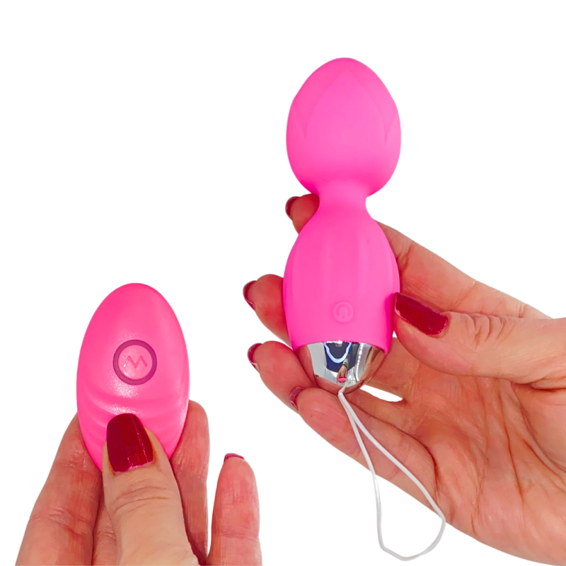 Ovetto Vibrante Doppia Sfera Telecomandato con 10 Modalità Vibratore in Silicone