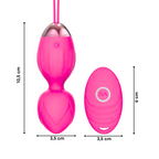 Ovetto Vibrante Doppia Sfera Telecomandato con 10 Modalità Vibratore in Silicone