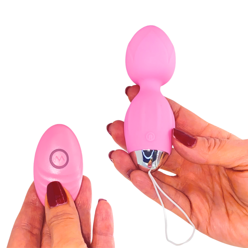 Ovetto Vibrante Doppia Sfera Telecomandato con 10 Modalità Vibratore in Silicone