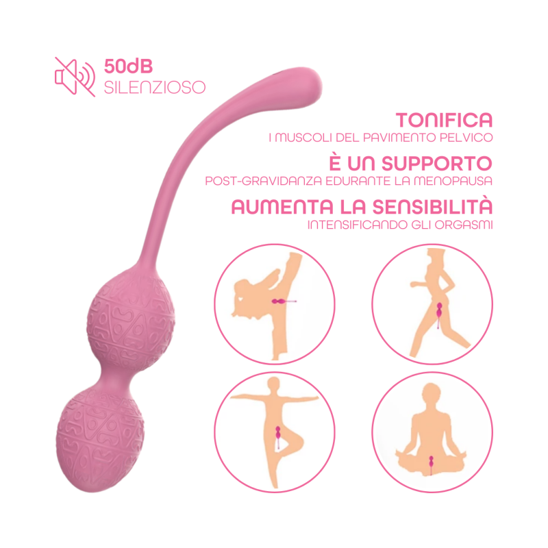 Ovetto Vibrante Stimolatore Palline Vaginali Vibranti Controllo App in Silicone