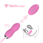 Ovetto Vibrante Telecomandato con 10 Modalità di Vibrazione in Silicone Sex Toy