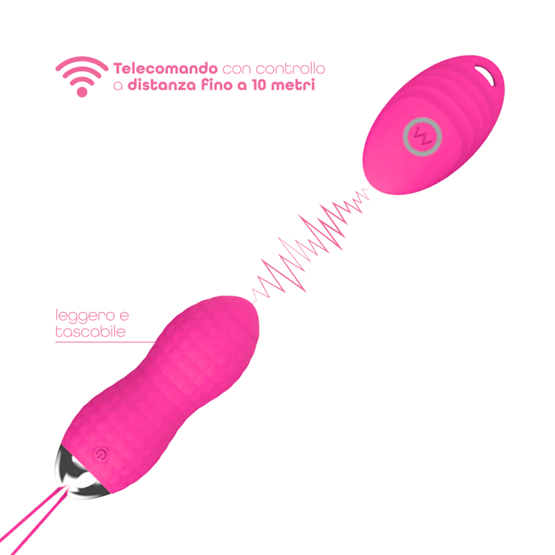 Ovetto Vibrante Telecomandato con 10 Modalità di Vibrazione in Silicone Sex Toy