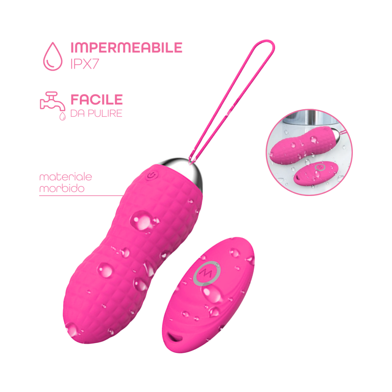 Ovetto Vibrante Telecomandato con 10 Modalità di Vibrazione in Silicone Sex Toy