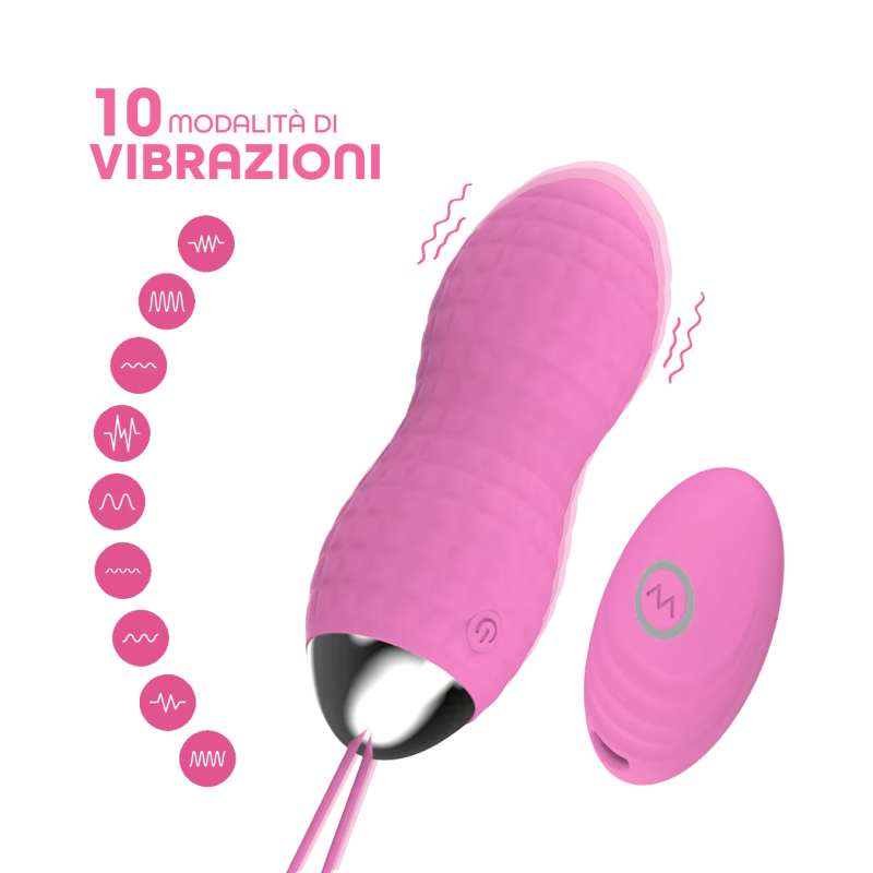 Ovetto Vibrante Telecomandato con 10 Modalità di Vibrazione in Silicone Sex Toy