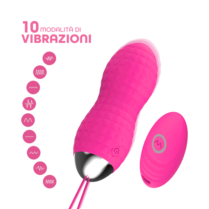 Ovetto Vibrante Telecomandato con 10 Modalità di Vibrazione in Silicone Sex Toy