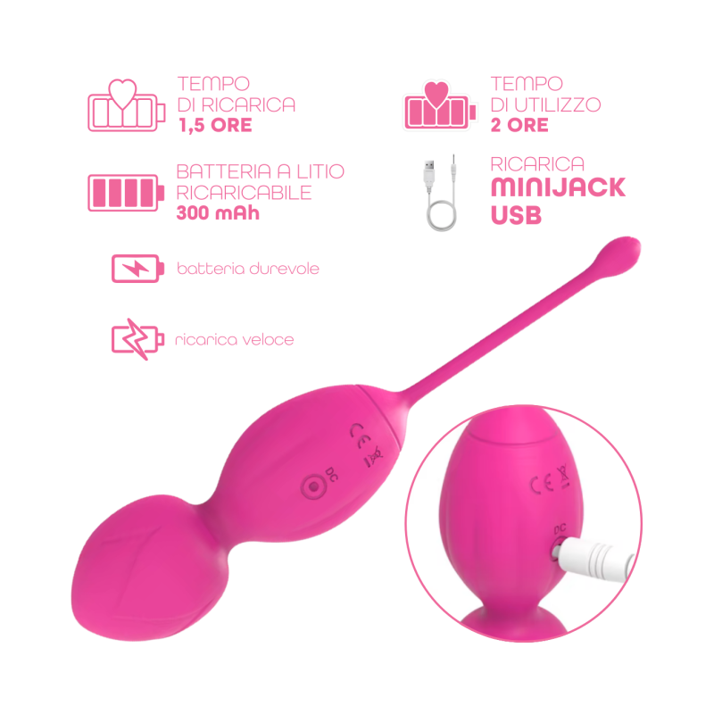 Palline Vaginali Vibranti Kegel Controllo con App Ovetto Vibrante in Silicone USB