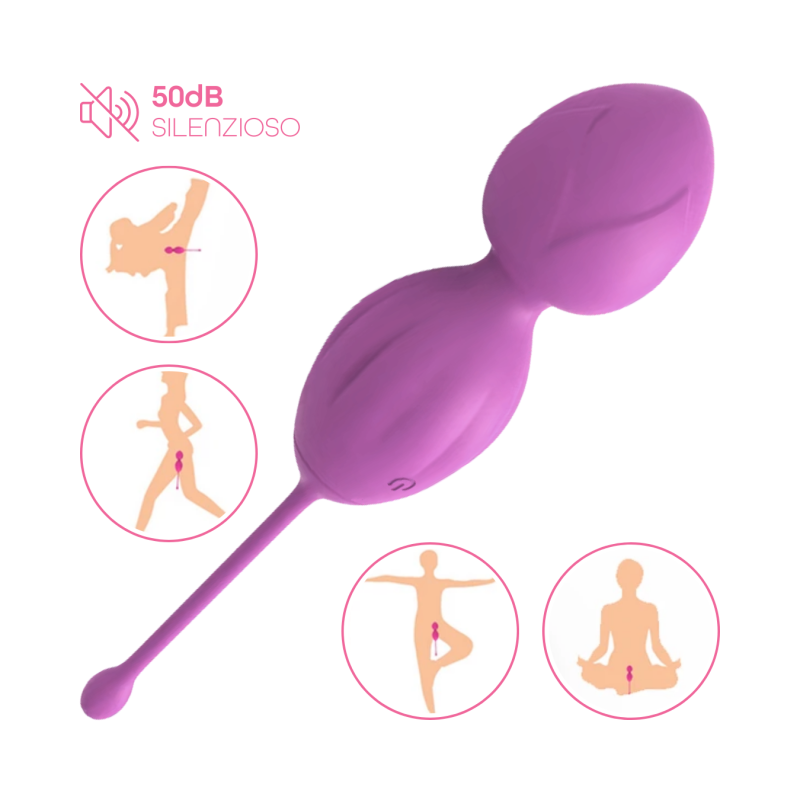 Palline Vaginali Vibranti Kegel Controllo con App Ovetto Vibrante in Silicone USB