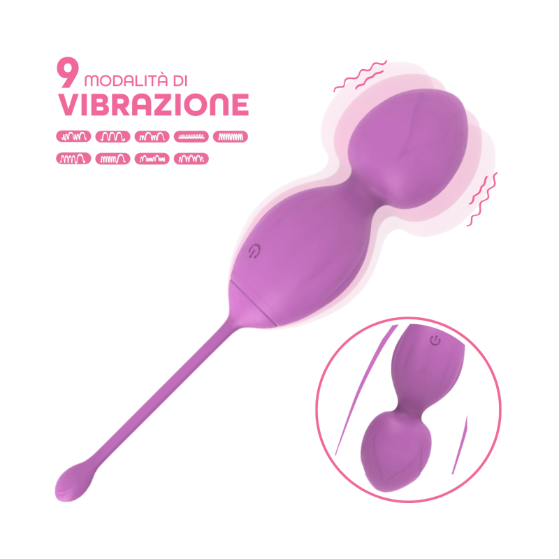 Palline Vaginali Vibranti Kegel Controllo con App Ovetto Vibrante in Silicone USB