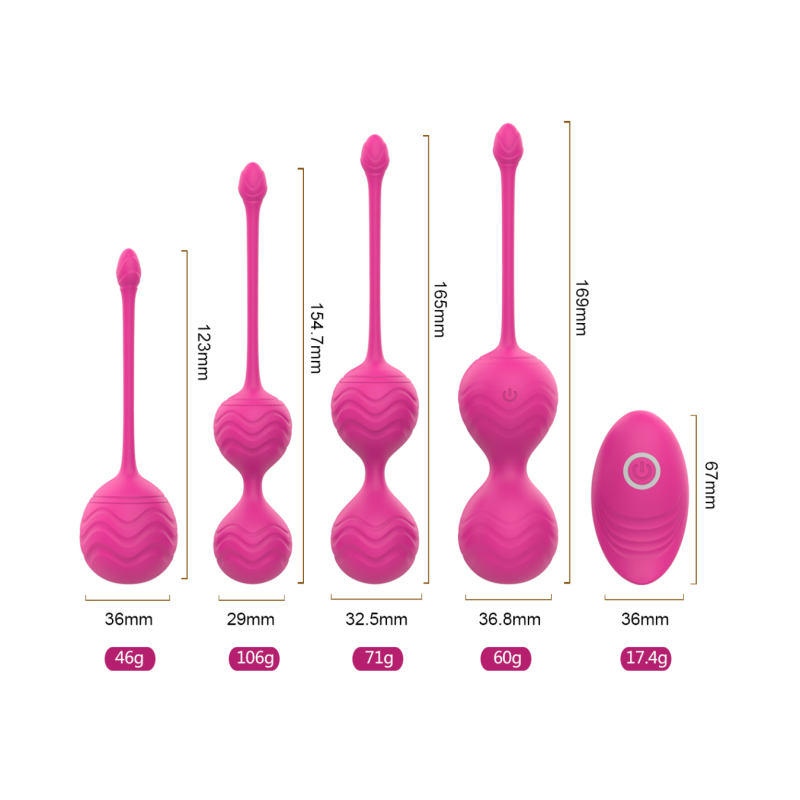 Palline Vaginali Vibranti Set in Silicone Medicale con Telecomando Kegel Pelvico
