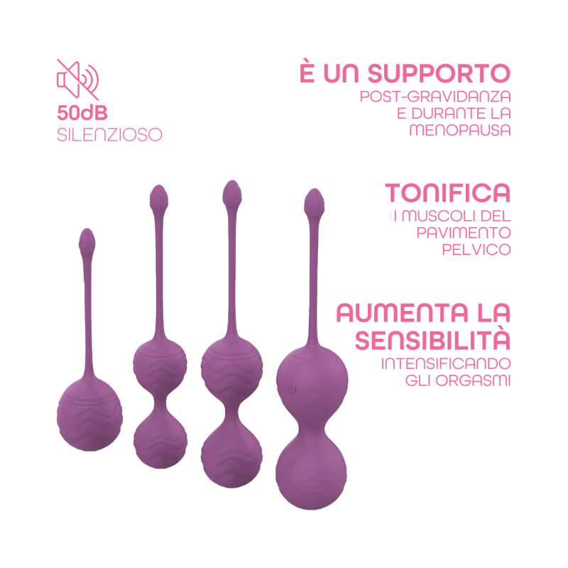 Palline Vaginali Vibranti Set in Silicone Medicale con Telecomando Kegel Pelvico