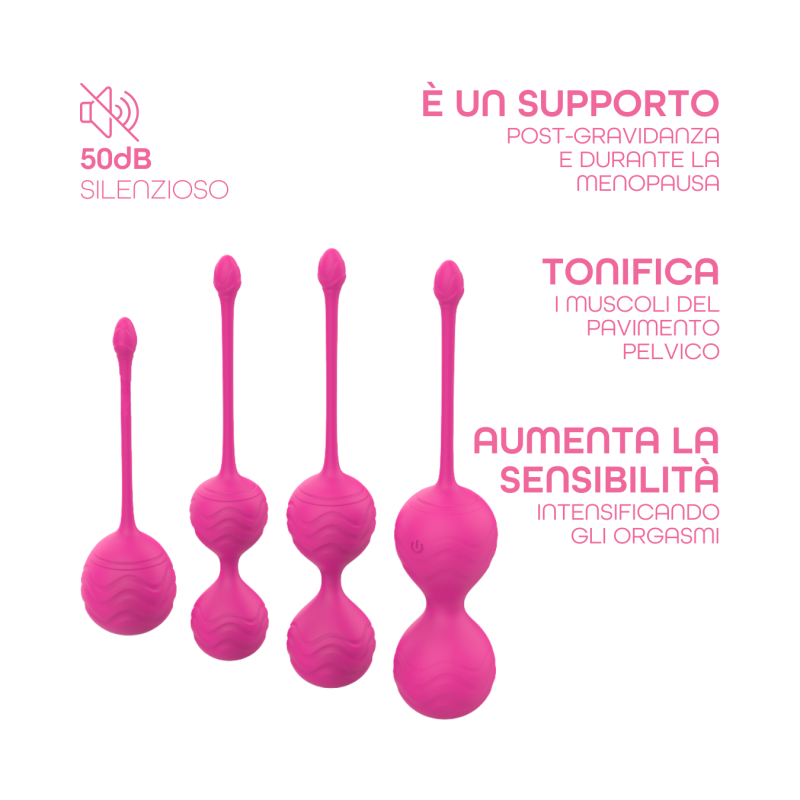Palline Vaginali Vibranti Set in Silicone Medicale con Telecomando Kegel Pelvico
