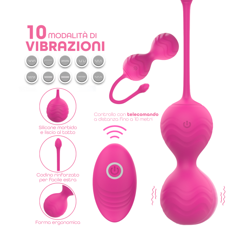 Palline Vaginali Vibranti Set in Silicone Medicale con Telecomando Kegel Pelvico