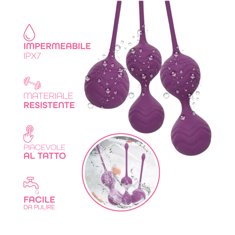 Palline Vaginali Vibranti Set in Silicone Medicale con Telecomando Kegel Pelvico