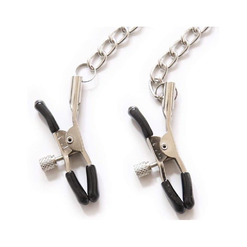 Pinze per Capezzoli Regolabili in Silicone e Metallo Morsetti BDSM Stimolazione Intensa