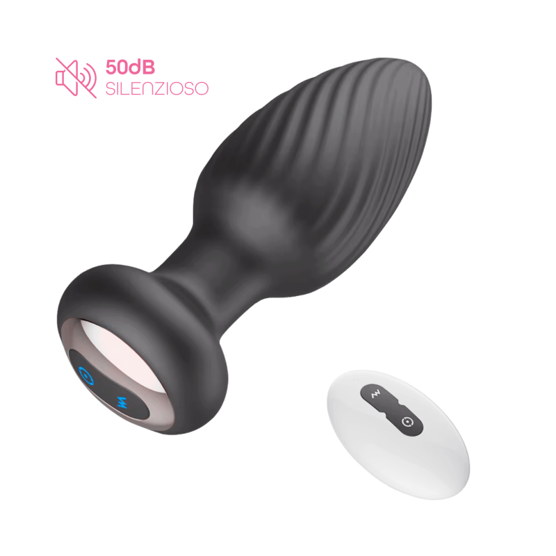 Plug Anale Vibrante e Rotante in Silicone con Telecomando Ricaricabile Sex Toy