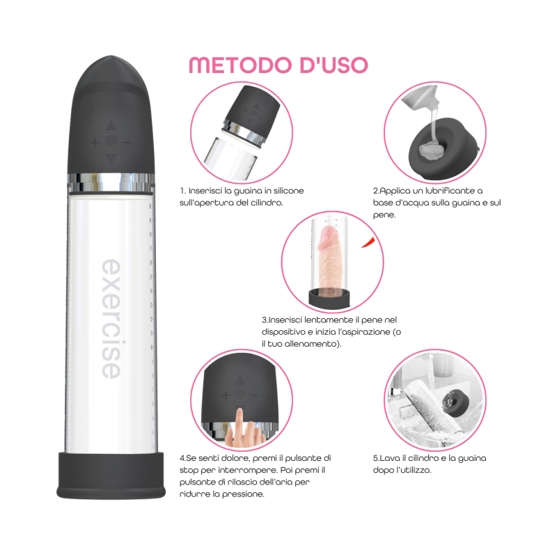 Pompa Pene Automatica Elettrica per Allungamento Ingrandimento Tubo Sottovuoto