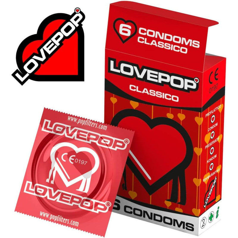Preservativi Classici LovePop Confezione da 6 pezzi Sicuri Resistenti Standard
